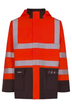 Regnjakke fr-lr 6025 rød 4xl håndverksjakke en20471