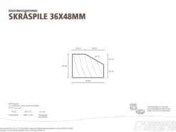 Rekkverkspile skrå impregnert furu 36x48 mm