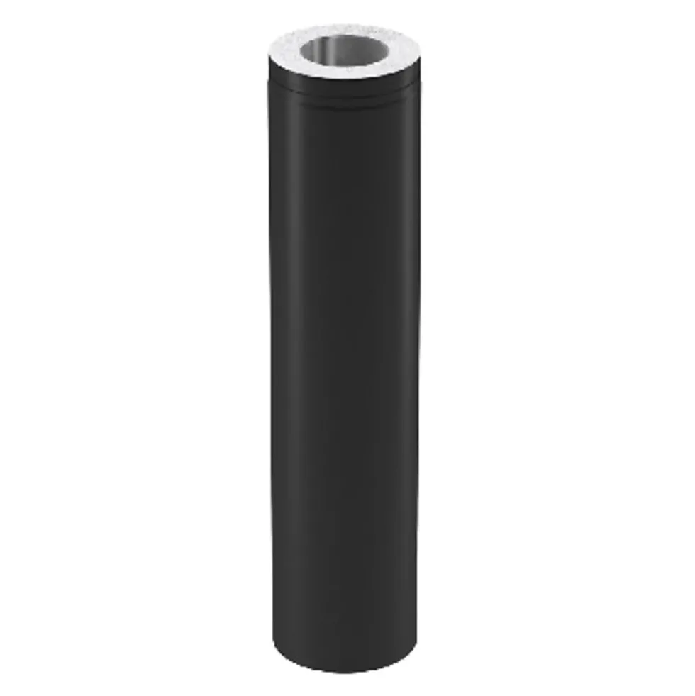 Rørlengde helisolert uten tilluft Ø200 500 mm sort