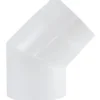 Røykrør ø130 45gr u/luke whe whe hvit emalje 2,3mm