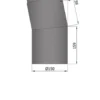 Røykrør vinkel ø150mm 11° kort sort