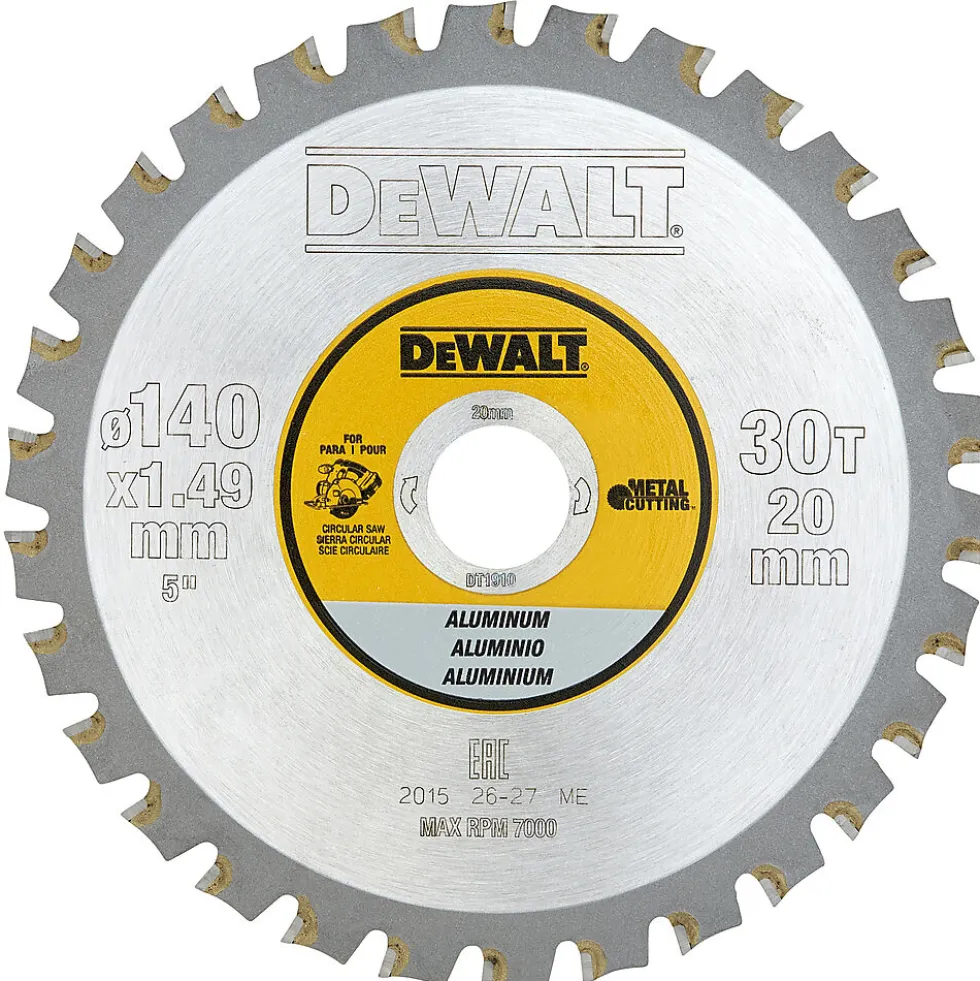 Sagblad 140x20x30t alu oppl dt1910 oppladbar dewalt