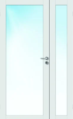 Sidefelt innerdør Base 1 med glass hvit 40x210 cm