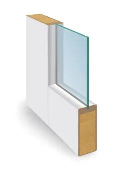 Sidefelt innerdør Base 1 med glass hvit 40x210 cm