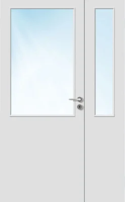 Sidefelt innerdør Sletten halvglass hvit 40x210 cm