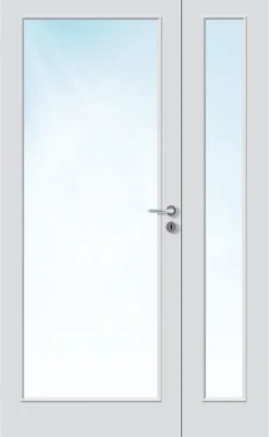 Sidefelt innerdør Sletten helglass hvit 40x210 cm
