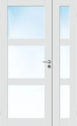 Sidefelt innerdør Stil 3 med glass hvit 40x210 cm