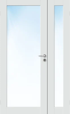 Sidefelt innerdør Stil 1 med glass hvit 40x210 cm