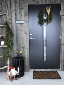 Sidefelt ytterdør Hovdeby med frostet glass hvit 40x200 cm