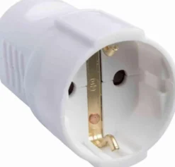 Skjøtekontakt uten ledning nylon m/ jord hvit
