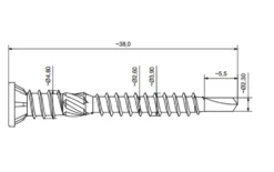 Skrue scr-w universal 3,9x38 250stk til tre, 250 stk umalt