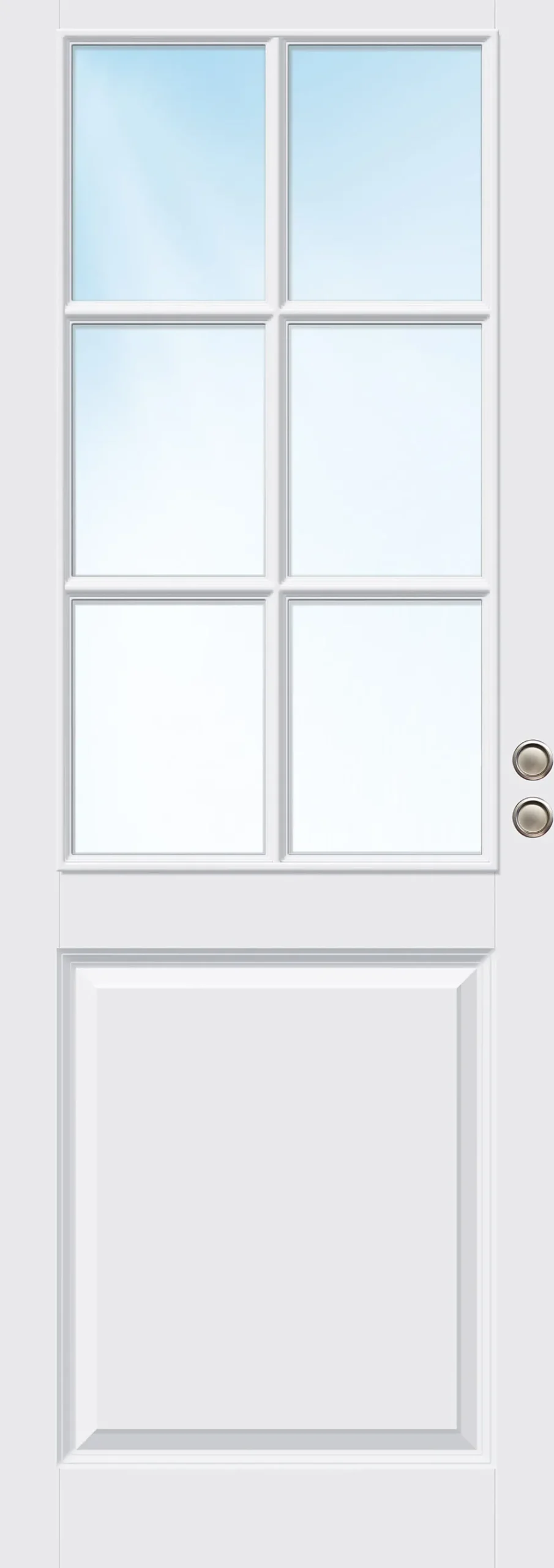 Skyvedør Kari halvglass hvit 70x210 cm