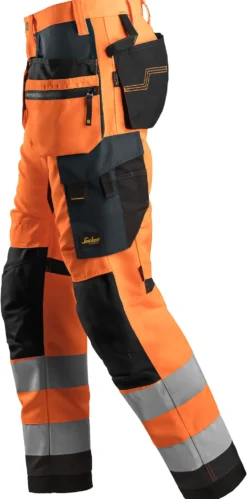 Snickers arbeidsbukse 6230 oransje highvis klasse 2 størrelse 146