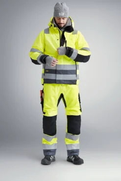 Snickers vinterbukse 6639 gul str M highvis klasse 2