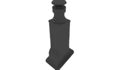 Stålpipe firkant for torv/shingel/papp Ø150 3,5 meter