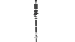 Stålpipe firkant for torv/shingel/papp Ø150 3,5 meter