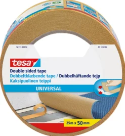 Teppetape universal 25m x 50mm inne dobbeltsidig permanent montering