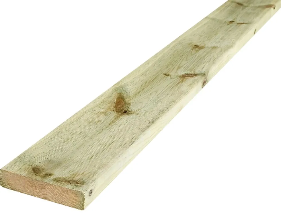 Terrassebord impregnert furu klasse 1 28x120x4800 mm