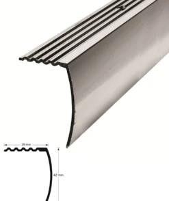 Trappenese polert aluminium boret
