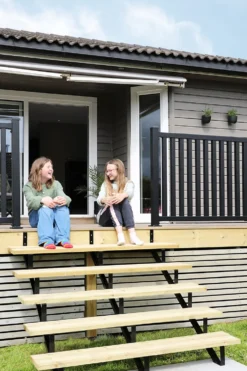Trappevange 3-trinn sort galv stål
