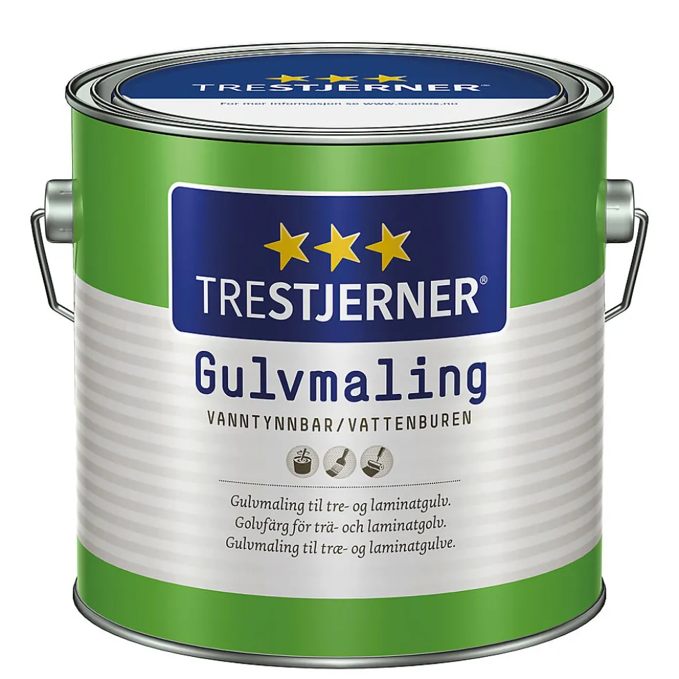 Trestjerner gulv bl hvit 3l gulvmaling blank