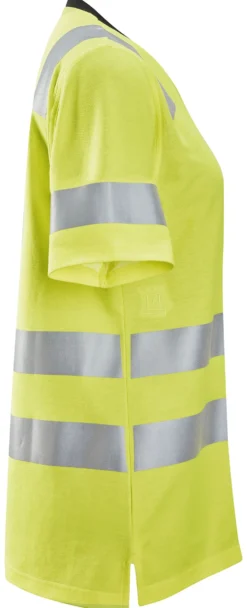 T-skjorte dame gul XS resirkulert polyester bomull
