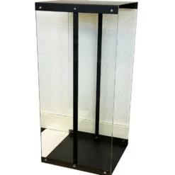 Vedstativ svart med glass