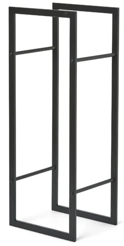 Vedstativ svart 80x30x25,5 cm