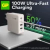Vegglader GaN PD 100W 2x USB-C og A