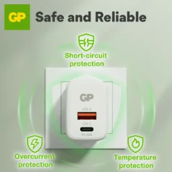 Vegglader PD 20W USB-A + USB-C