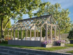 Veksthus Emilia 13,8 m2 gråmalt