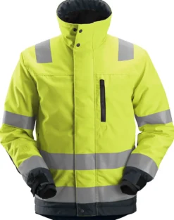 Vinterjakke high-visibility gul/mørk grå str XS
