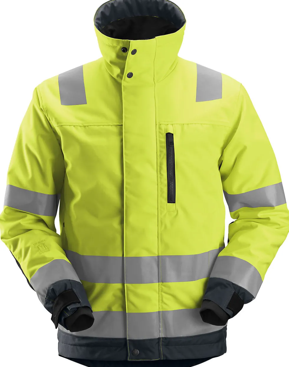 Vinterjakke high-visibility gul/mørk grå str XS
