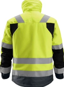 Vinterjakke high-visibility gul/mørk grå str XS