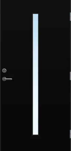 Ytterdør Hovdeby kompakt 100x210 cm frostet glass svart høyre