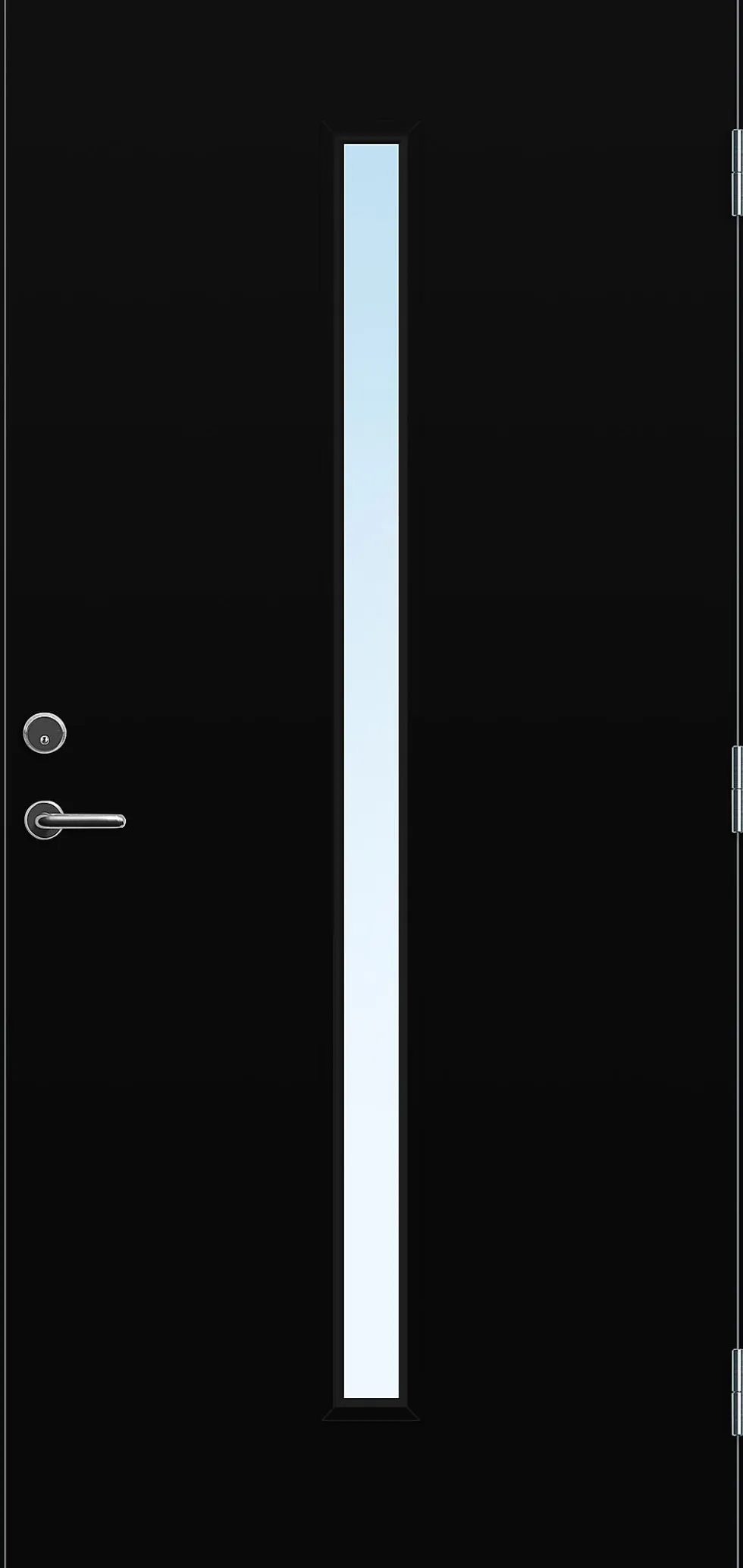 Ytterdør Hovdeby kompakt 100x210 cm frostet glass svart høyre