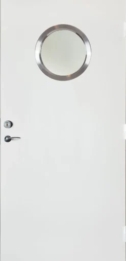 Ytterdør Ula hvit glass høyrehengslet 90x210 cm